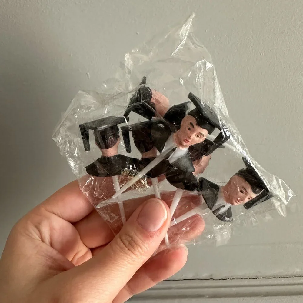Graduation Boy Cupcake Toppers || Vintage || Pack of 6